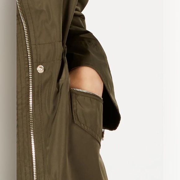MICHAEL KORS WOMENS HOODED ANORAK JACKET SMALL DARK LODEN GREEN - Picture 14 of 17